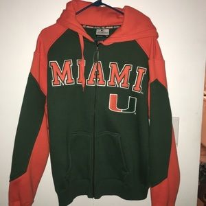 Miami U zip front sweat hoodie